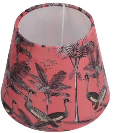 Großer Schöner Lampenschirm, Moderner, Einfacher Samt, Exquisites Flamingo Muster, Konischer Tisch Schreibtisch Lampenschirm für E27 E14 Lampenkopf (Pfauen)