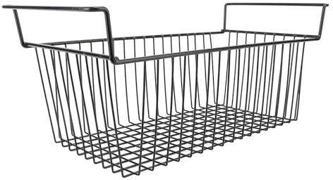 2 Pcs Freezer Organizer Bins, Stackable Chest Freezer Organizer with Handle, Deep Freezer Refrigerator Basket Storage Rack Bins (L56.5cm X W25.2cm X H24cm(7cm Handle))