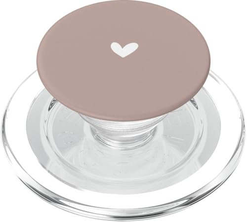Neutral Pink Taupe - Cute Simple Chic Boho Hand Drawn Heart PopSockets PopGrip for MagSafe