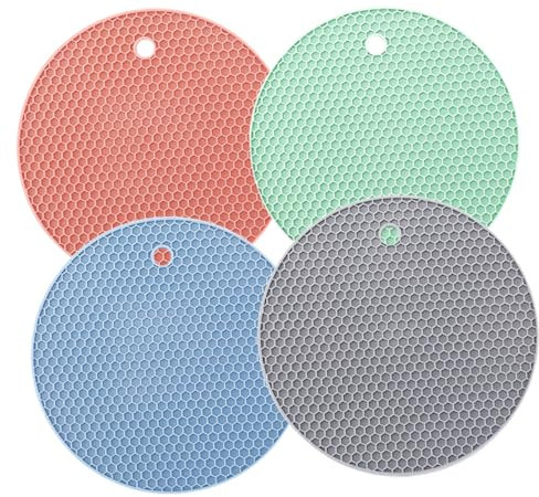 TOPBATHY 4 Pz Tappetino a Nido D'ape in Silicone Sottopentola Antiscivolo Presina Da Cucina Porta Pentola Calda Tappetino Per Piatti Caldi Per Uso Domestico Presina Da Tavolo Gel Di Silice