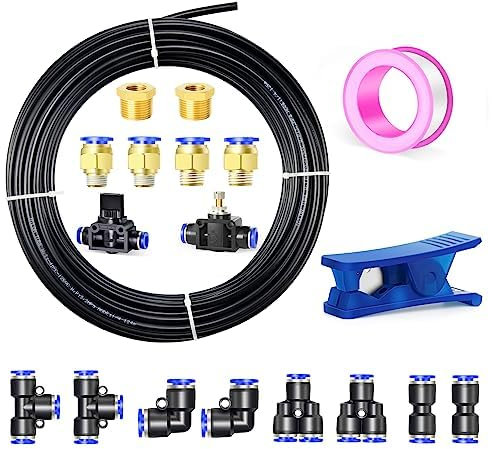ERGAOBOY 8MM OD Black 10 Metres Nylon Pneumatic Air Hose Pipe Tube Kit for Fluid Transfer Brake System