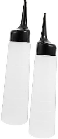 Lot de 2 Flacons Distributeurs 250ml en Plastique, Bouteille de Shampoing | Graduations, Bec Fin, Facile à Presser Doser, pour Liquides de Bain et Soins