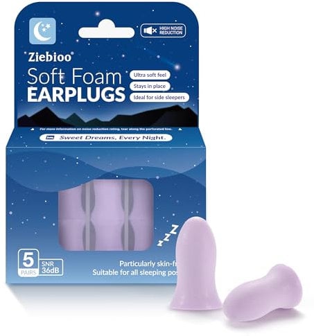 Ziebioo Tappi Orecchie Dormire: 2025 Versione Max con Tecnologia DynaCurve™ - Tappi Ultra Morbidi in Memory Foam con Riduzione del Rumore 36dB SNR per Chi Dorme su un Fianco,Lavoro&Studio