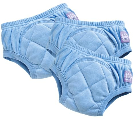 Bambino Mio (3 Pack) Training Pants for Toddlers Reusable Cloth Potty Pants Training Underwear, 3-4 Years, Blue, Baby and Toddler, Boys and Girls with Cross-Stitch