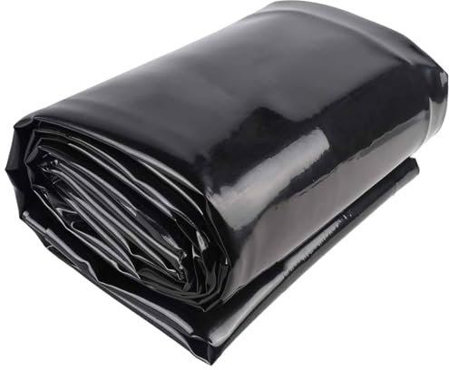 Estanque Forro Impermeable Revestimiento negro para estanques, base resistente prefabricada para estanques de peces de jardín, membrana para piscinas de 5 x 5 m, 6 x 7 m y 7 x 8 m, lona para piscinas,