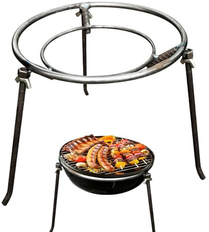Lagerfeuerstativ - Open Fire Stativ | Ofenrahmen | Edelstahl Kochgrill Stand | Wärme resistenter Dreiecksofenrahmen | Kochgeschirrzubehör für externe Aktivitäten, BBQ im Freien,