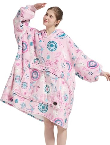 VERTAST Oversized Hoodie Blanket Sweatshirt for Men Women, Sherpa Fleece Wearable Blanket Sweatshirt Warm Home Hoody Gifts for Gamers Sofa Lovers