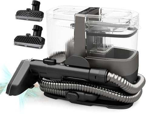 COSTWAY 1800W Polsterreiniger Gerät, Teppichreiniger mit Dampf, Sterilisation, Kalt- & Heißwasserreinigung, Waschsauger mit 2 Bürstenkopf, Nasssauger tragbar für Sofa, Polster, Treppen