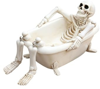 Maceta suculenta para bañera 2026, con agujero, festival de Halloween, decoración para interiores y exteriores, adornos para decoración del hogar (blanco, 16 x 12 cm)
