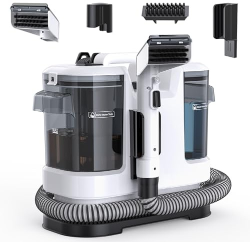 Lubluelu Nasssauger Polsterreiniger Gerät, 550 W - 14 kPa Teppichreiniger Waschsauger, tragbares Teppich-Reinigungsgerät mit Selbstreinigung und langem Schlauch für Teppiche, Sofas & Auto-Innenräume