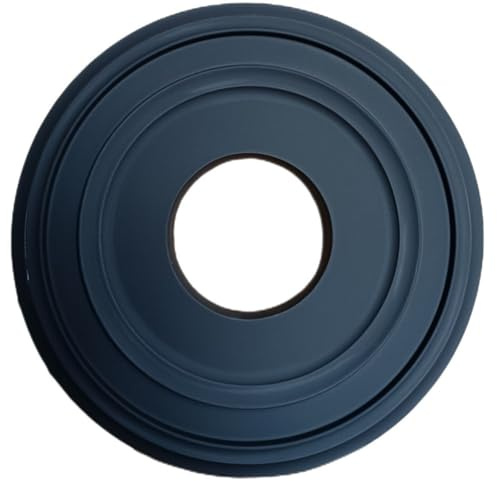 Médaillon de plafond rond de 30,5 cm, plaque décorative en polyuréthane pour luminaires ventilateurs, finition noire aux trous et fissures