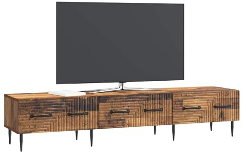 vidaXL TV-Schränk Altholz 147 x 34,5 x 30 cm Holzwerkstoff, Wohnzimmeraufbewahrung, Vintage-Medienschrank, rechteckiger TV-Tisch, Möbel aus Holz, Unterhaltungsstation