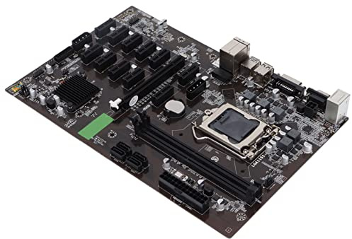 Zunate Placa Base de Minería B250 LGA1151 para Core 4ta Generación Pentium Celeron DDR4 32G Soporte de Doble Canal 12 Ranuras PCIE 100M LAN CR2032