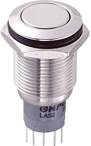 TRU COMPONENTS 701943 LAS2GQF-22/S/P Vandalismusgeschützter Drucktaster 250 V/AC 3 A 2 x Ein/(Ein) tastend 1 St.