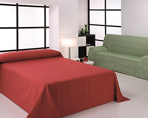 HIPERMANTA Colcha Foulard Multiusos Modelo Ribera para sofá y para Cama, Algodón-Poliéster, 180x270 cms. Lila