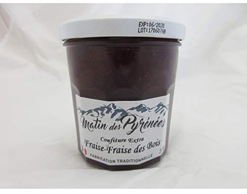 Confiture fraise-fraise des bois MATIN DES PYRÉNÉES le pot de 370 g