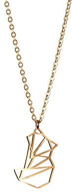 La Menagerie Fuchs Gold, Origami-Schmuck & vergoldete geometrische Kette - 18-karätig Goldkette & Fuchs-Halsketten für Frauen - Fuchs-Halskette für Mädchen & Origami-Halskette