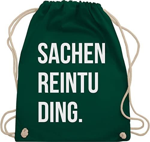 Shirtracer Turnbeutel Rucksack - Festival Zubehör - Sachenreintuding I Sachen Reintu Ding I - Unisize - Dunkelgrün - hipster bag festival-bag geschenk weihnachten tu beutel
