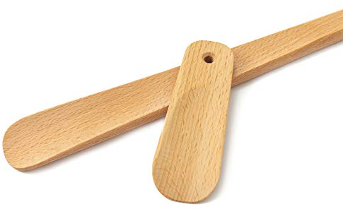 Tuuli Accessories Lot de chausse-pied en bois de hêtre huilé Longueur 50 cm Court 11,5 cm Grand Petit
