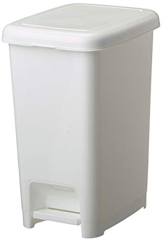 Poubelle de salle de bains à pédale, Poubelle 10L, Poubelle pour bureau, buanderie, Support sac intégré, Blanc CUBO ROSSIGNOL