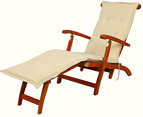 Kettler Polen KETTtex 2081 Auflage Deckchair Florence beige Sitzpolster 190x50x6 cm (ohne Stuhl)