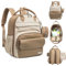 KeaBabies Baby Wickeltasche mit Wickelunterlage - Multifunktionale Reise Wickelrucksack Lässig, Umstands Mommy Bag, Kompakte 12L Kapazität,PU-Leder, Wasserdicht,Unisex,Stilvolle Baby Diaper Bag(Latte)