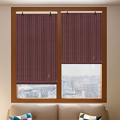 Jalousien, Raffrollos Fenster Rollo, Raffrollo Sichtschutz, Leichte Montage, Robuster, Mehrere Größen, Hochwertiges, Trennwand Für Garten, Terrasse, Balkon, Indoor Deko, Große Fenster Rollo Bamboo Cur