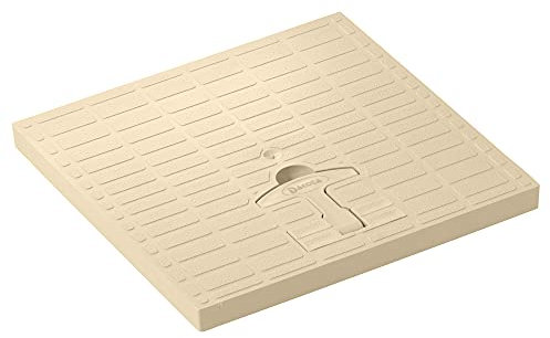 Jardibric - Couvercle de Regard à Poignée en Polypropylène Renforcé Sable - Collecteur des Eaux Pluviales - Dimension Nette 38 x 38 cm - pour Regards de 40 x 40 cm.