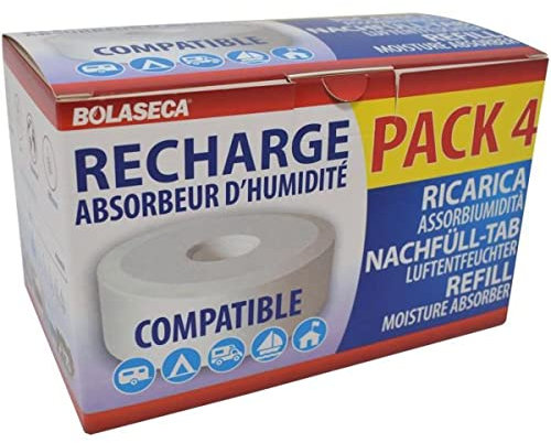 BOLASECA Recharge absorbeur d'humidité Galet percé 4 x 425g