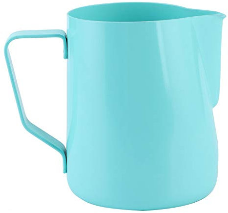 Restokki Coffee Pitcher, Stainless Steel Milk Frothing Pitcher Milk Frothing Jug Coffee Frothing Pitcher for Latte Art in Home or Cafe 600ml(Blue)