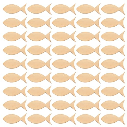 BESPORTBLE 100 Pcs Unfinished Wood Cutouts Fish Shape Wooden Sea Animals Unfinished Wood Ornaments Gift Tags for Wedding Birthday Party Decoration, 0.2X1.9X4CM (56H61601Q2N)