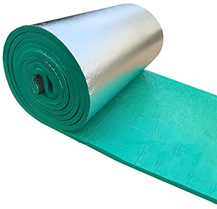 Isolierfolie,Reflektionsfolie Heizkörper,Doppelte AluLuftpolsterfolie /5mmSelbstklebende Alufolie Schallschutz Baumwolle Isolierung Kautschuk (1 * 10M/3.28 * 32.8ft,Green)