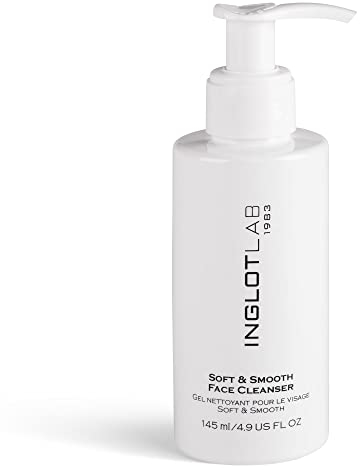 Inglot Soft & Smooth Gesichtsreinigungsgel, entfernt Unreinheiten und Make-up-Reste und hinterlässt eine samtweiche, mit Feuchtigkeit versorgte Haut, mit Kombucha- und Ginkgo-Biloba-Extrakten, 145 ml