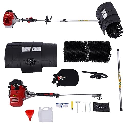 Benzin Motorbesen Kehrmaschine 2 Takt 52CC Motorbesen Schneeräumer Schneeschieber Besen Schneefräse 2.3PS Elektrisch Blätter Besen Benzin Motorbesen