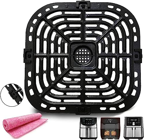 HQT Air Fryer Grill Plate for Instant Pot Vortex Plus 6 in 1 6 QT XL Air Fryers, Upgraded Air Fryer Grill Pan Crisper Tray Replacement Parts with Rubber Feet for Instants, Non-Stick, Dishwasher Safe
