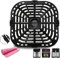 HQT Air Fryer Grill Plate for Instant Pot Vortex Plus 6 in 1 6 QT XL Air Fryers, Upgraded Air Fryer Grill Pan Crisper Tray Replacement Parts with Rubber Feet for Instants, Non-Stick, Dishwasher Safe