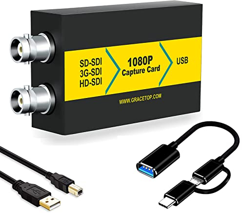 SDI Capture Card, SDI/3G-SDI Video-Aufnahmekarte mit SDI Loopout-Mikrofon, 1080P Videorecorder für Streaming, Unterricht, Videokonferenz oder Live-Übertragung