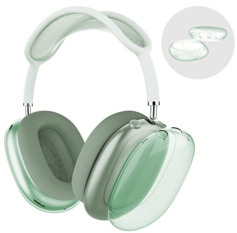 MOLOPPO Schutzhülle für AirPods Max Kopfhörer, transparent, weiche TPU-Hülle, kratzfest, transparentes Zubehör, Ultra-Schutzhülle für Apple für AirPods Max, transparentes Grün