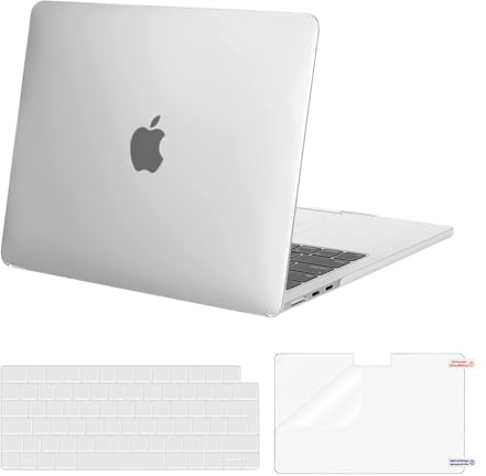 MOSISO Hülle Kompatibel mit MacBook Air 13 Zoll M4 M3 M2 2025 2024-2022 A3240 A3113 A2681,Hartschale Schutzhülle Case für MacBook Air 13,6 Zoll&Tastaturabdeckung&Bildschirmschutz,Frost