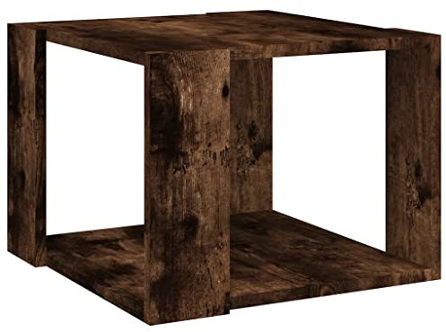 vidaXL Mesa de Centro Mesita Auxiliar Consola Lateral Salón Sofá Sala de Estar Café Muebles Mobiliario Madera Contrachapada Roble Ahumado 40x40x30 cm