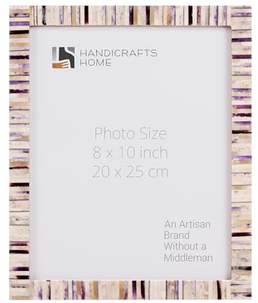Handicrafts Home 8x10 Picture Frames - Vintage Style Wall Hanging & Desk Décor, Farmhouse Photo Frames, Living Room, Office & Home Décor, Small Picture Frame for Diploma & Wall Decor, Pearl Fossil