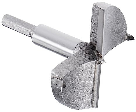 Kozelo Forstner Drill Bit - [80mm] Tungsten Carbide Auger Opener for Wood Furniture Hinge Woodworking Use, Hex Shank, Gray