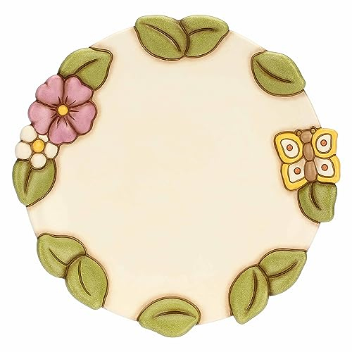 THUN, Centrotavola in Ceramica Decorata a Mano, Versione Grande, Linea Racconti d'Autunno, 30x30x4 cm h