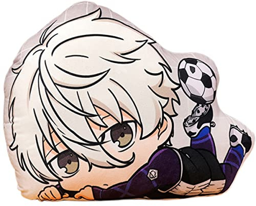 Sonsoke Blue Lock Figure Plüschkissen Cosplay Plüschtier Wurfkissen für Halloween Dekorationen Geburtstag Spielzeug 45 cm (Seishiro Nagi)