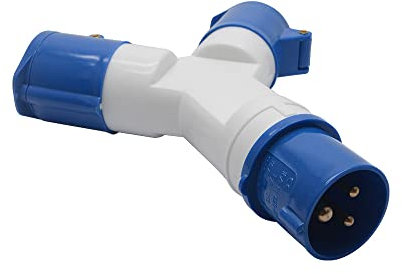 TopHomer Adaptateur 2 Prises Couvercle fiche à 3 pôles 32A 220V Industriel IP44 – multiprise Caravanes/Camping-Cars/Bateau, Chantier, Connecteur Prises de Courant Industriel Répartiteur
