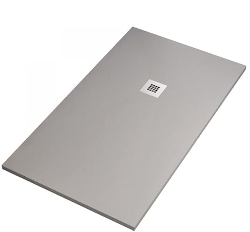 IMPERIAL BAGNO - Duschwanne aus Marmor, Harz, hellgrau, Stein aus Beton Plus - 90 x 120 cm (100 x 100 cm)