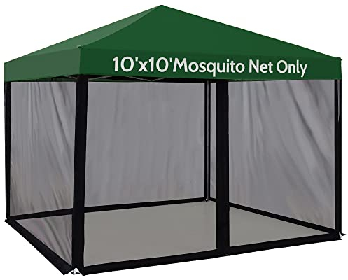 Zanzariera per tenda a baldacchino, 10 x 10, ricambio per gazebo (nero)