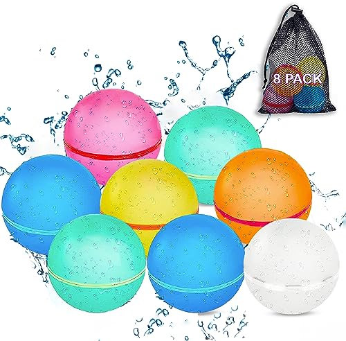 WS WorlsTrend Globos de Agua Reutilizables - Bolas de Agua Recargables Magneticas de Llenado Rápido para Niños y Adultos - Juegos de Verano en el Jardín - Piscina - Playa y Fiestas Acuáticas.