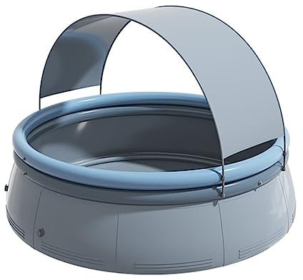 Piscina inflable de tamaño completo con sombrilla, bañera plegable for mascotas for interiores y exteriores, piscina inflable for niños, adultos, exteriores, jardín, patio trasero (sin bomba) ( Size :