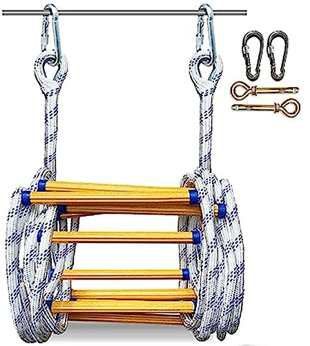 Feuerfeste Rettungsleiter,Notfall Feuer Flucht Seil Leiter Mit Haken,Wiederverwendbar Outdoor-Aktivität Klettern Leiter,Kompakt Und Tragbar - Wasserdicht,Schwer Entflammbare,10m/32.8ft